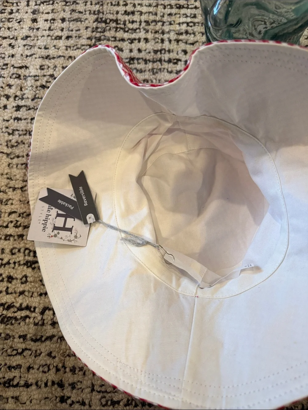 Red Gingham Bucket Hat for woman’s